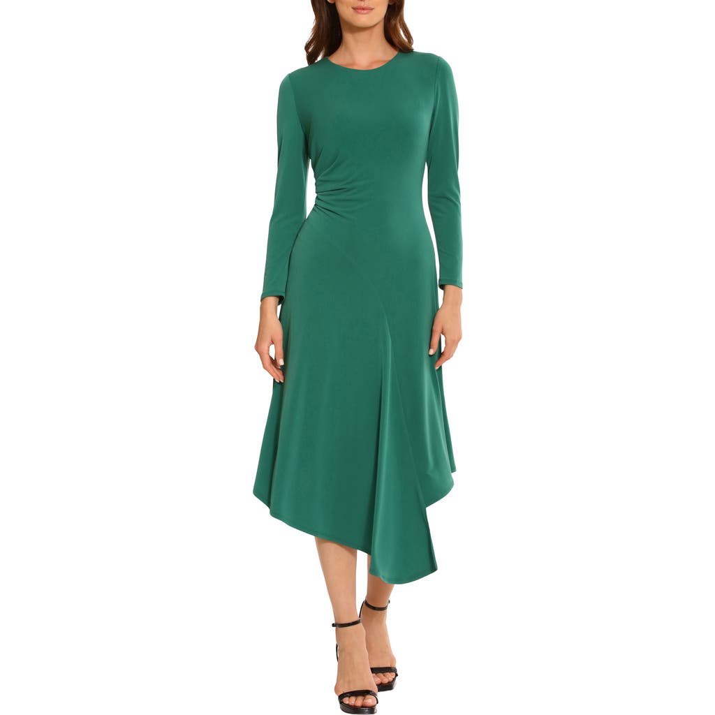 Maggy London Desolina Long Sleeve Asymmetric Hem Dress in Evergreen  product