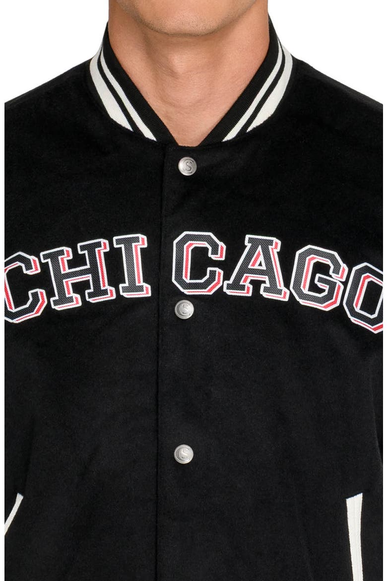 Chicago Blackhawks Bomber Jacket, Alternate, color, BLACK