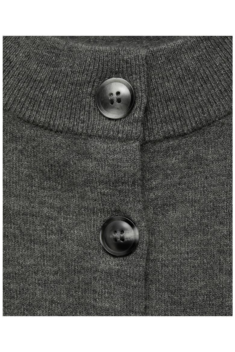 Crewneck Cardigan, Alternate, color, DARK HEATHER GREY