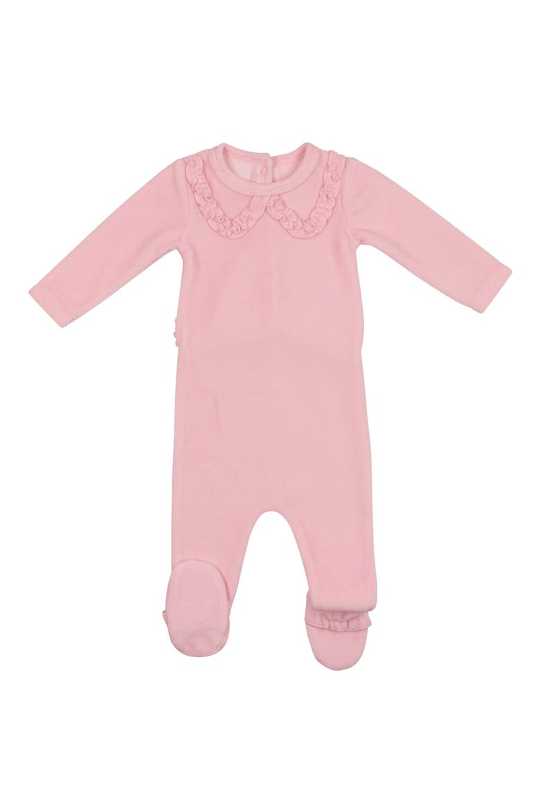 Ruffle Accent Cotton Footie, Main, color, MAUVE