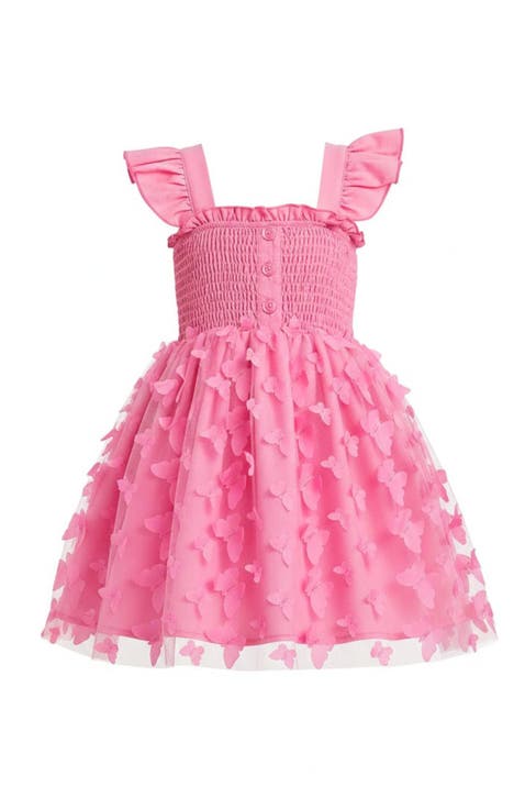 Girls Butterfly Kisses Pink Smocked Dress (Toddler, Little Kid & Big Kid)