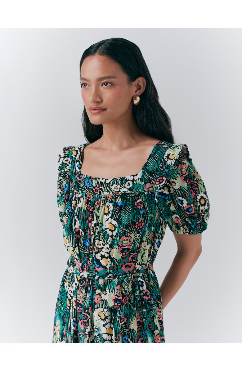 Ghost London Georgia Tiered Floral Midi Dress, Alternate, color, Meadow Floral