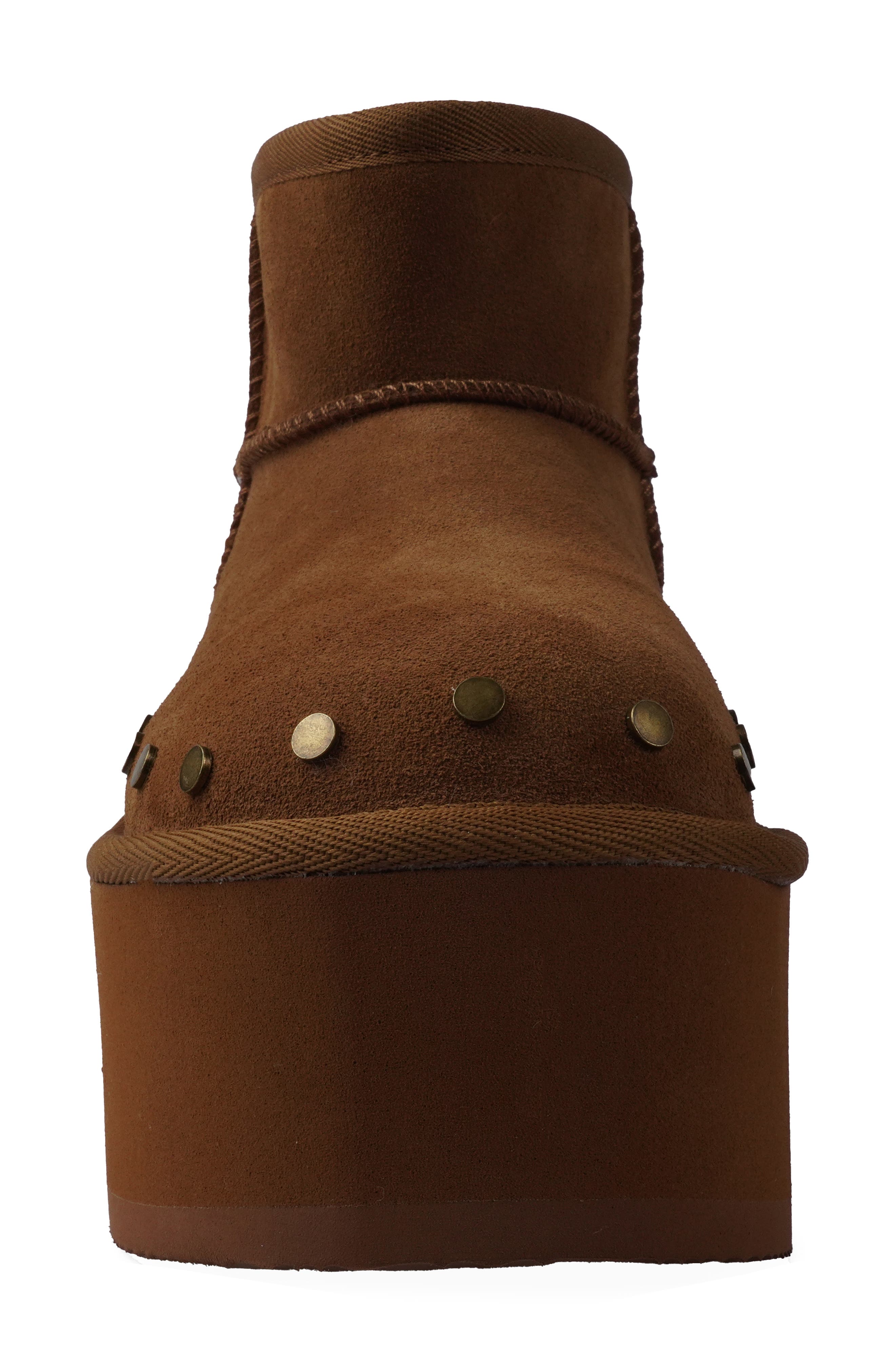 Shye Faux Fur Platform Bootie, Alternate, color, TAN SUEDE