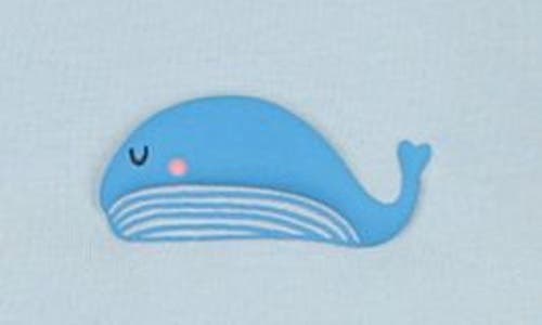 Pouf Whale Footie & Hat In Blue