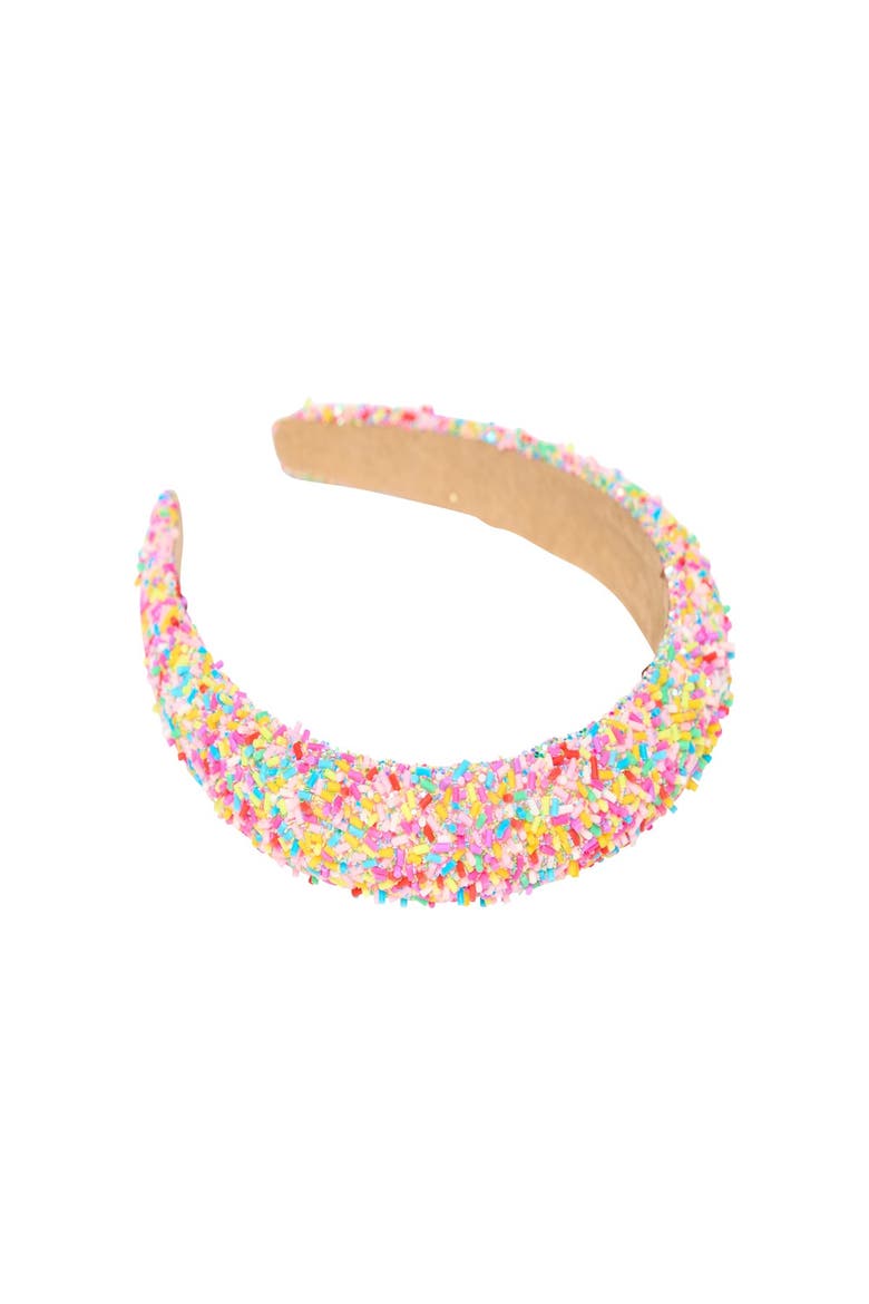 Confetti Puff Headband, Main, color, Confetti Light Pink