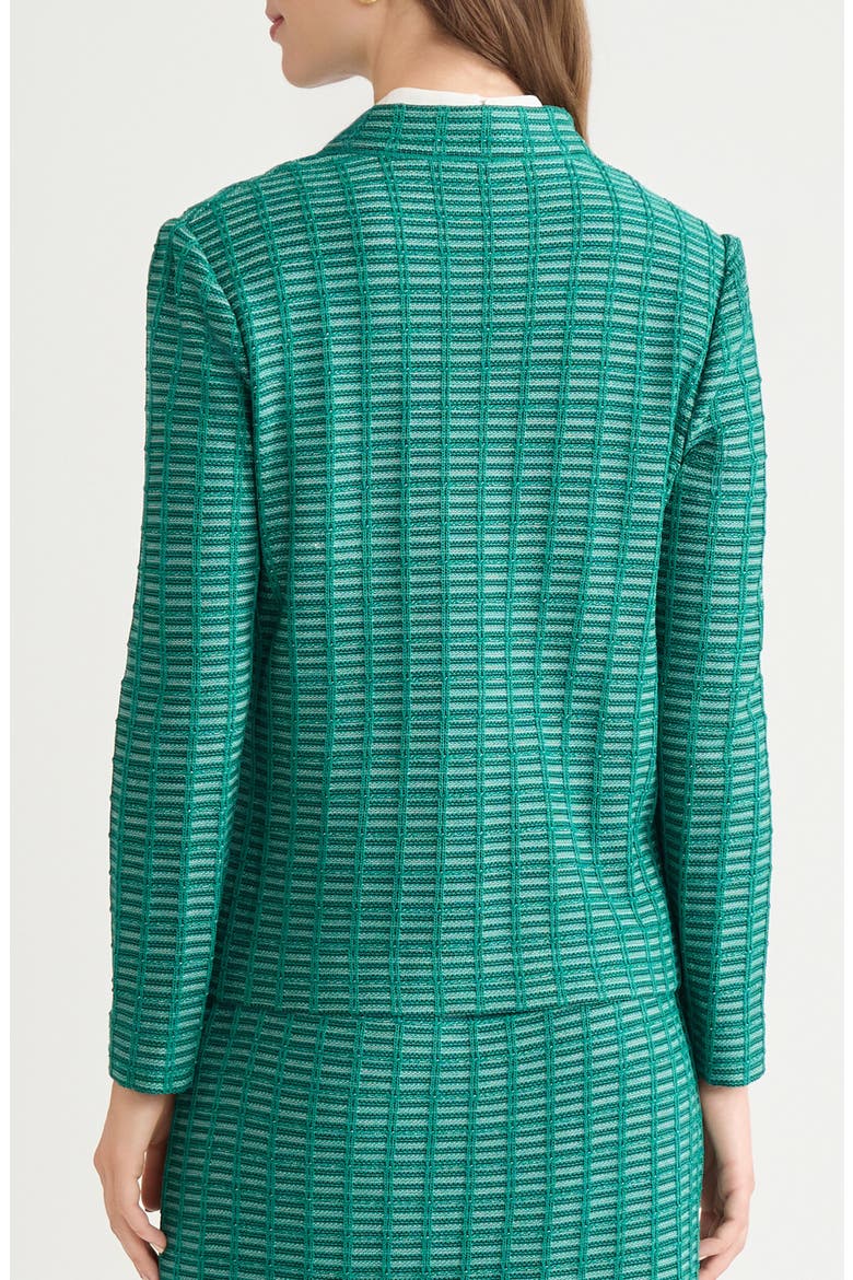Chain Detail Ottoman Knit Jacket, Alternate, color, EVEREST/ BLACK/ IVORY