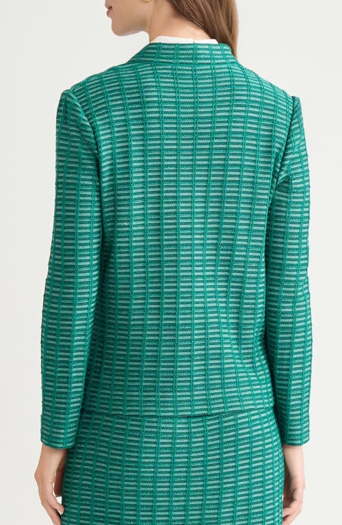 Ming Wang Chain Detail Ottoman Knit Jacket In Green