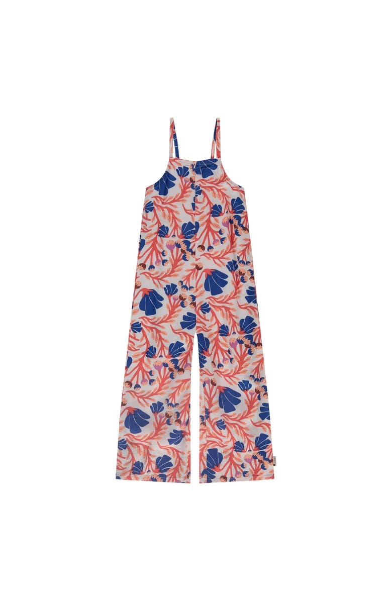 Stains and Stories by Babyface Allover Floral Woven Romper, Main, color, Off White Multi