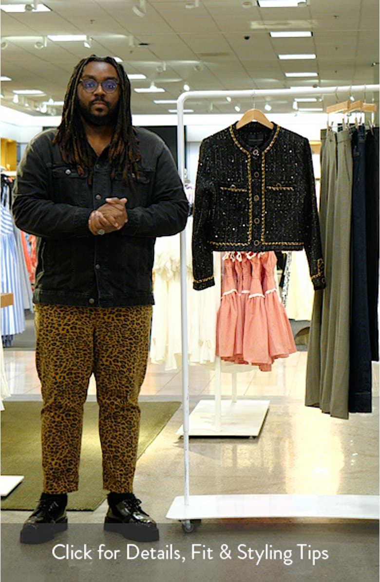 Chain Trim Tweed Crop Blazer, sales video thumbnail