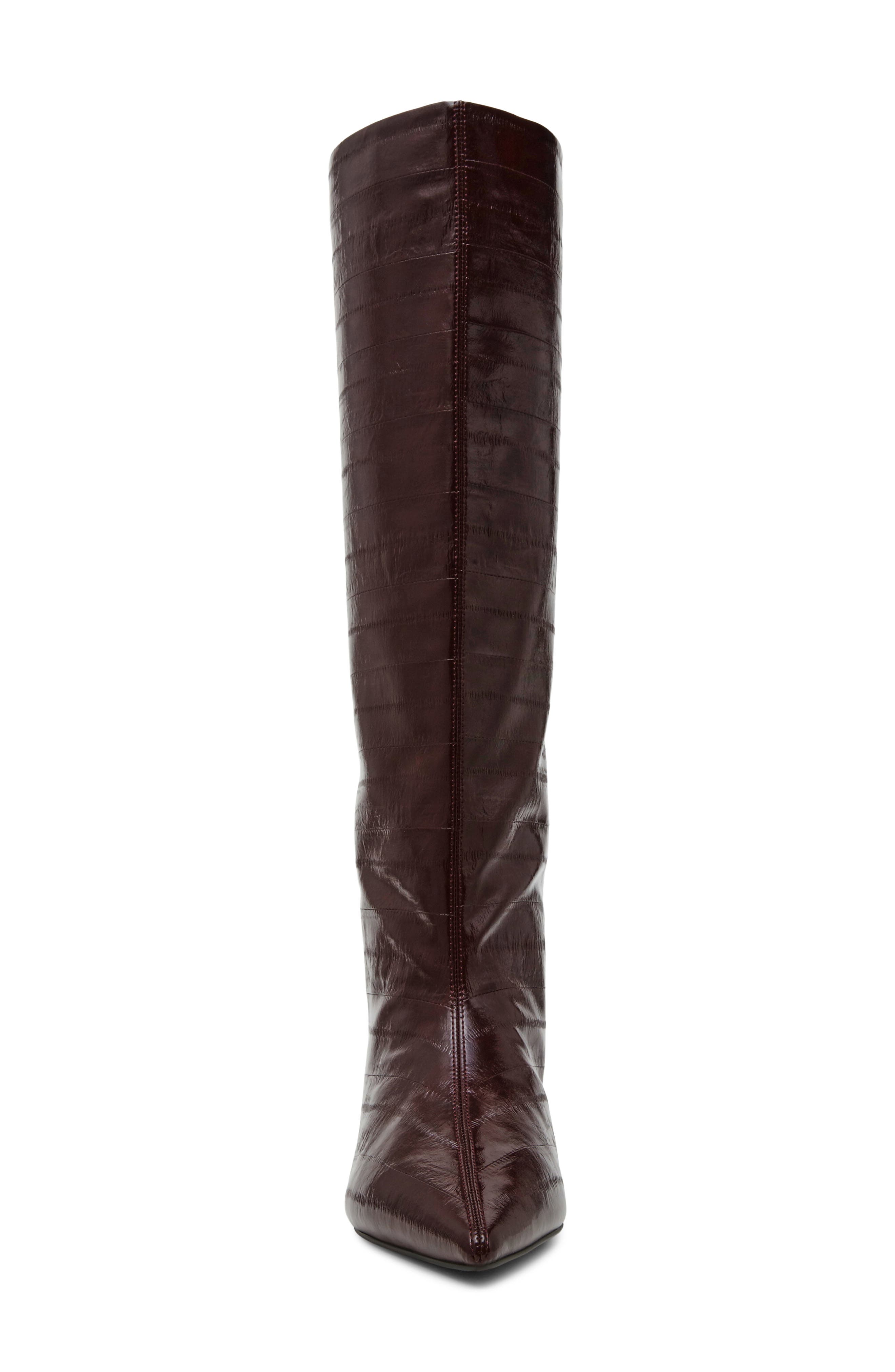 Lychee Pointed Toe Boot, Alternate, color, BURGUNDY EEL