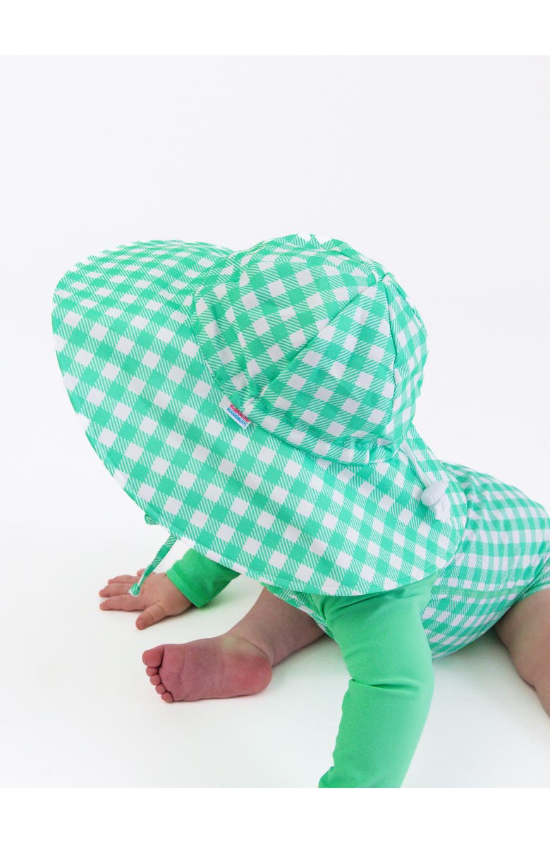 RuffleButts Unisex UPF50+ Sun Protective Hat, Alternate, color, Spring Green Gingham