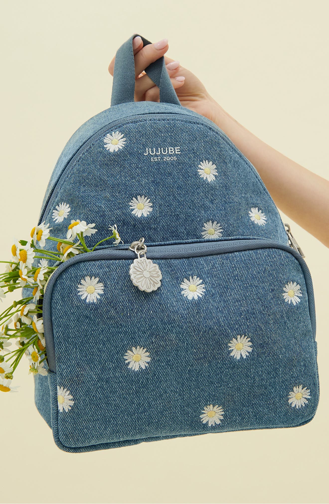 JuJuBe Everyday Mini Diaper Backpack, Alternate, color, Denim Daisies
