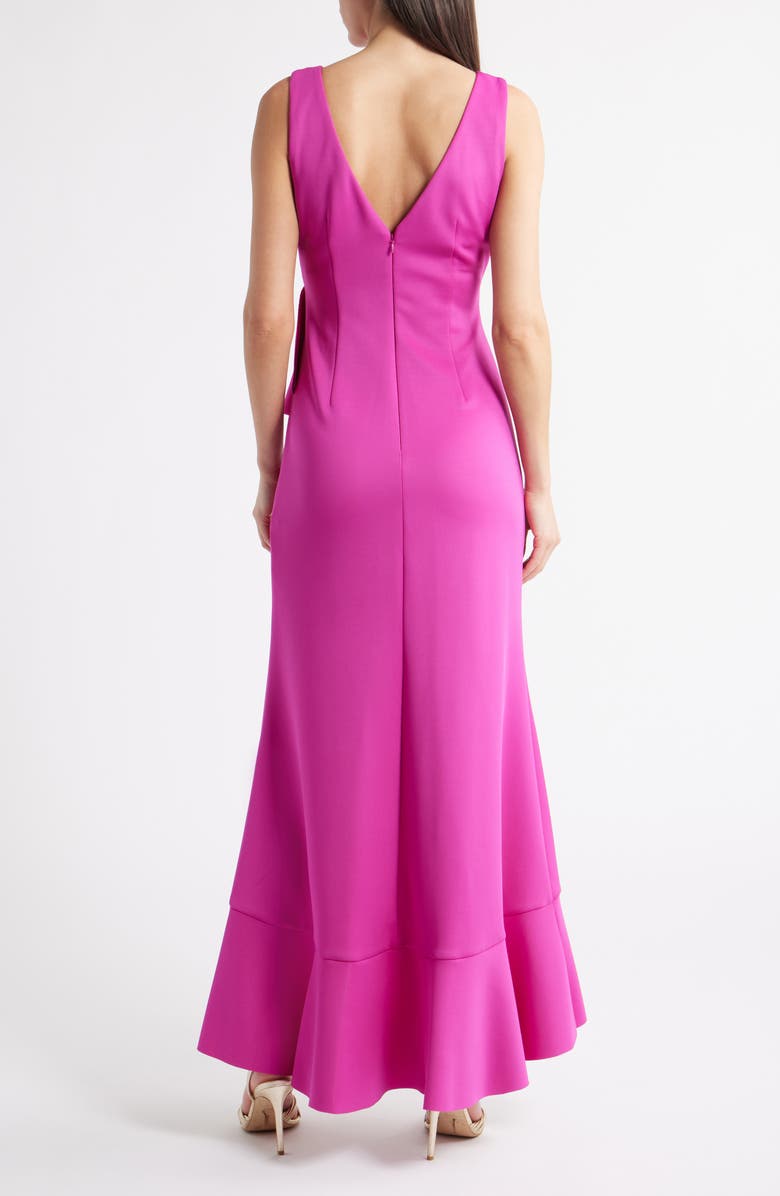 Eliza J Ruffle Sleeveless Gown, Alternate, color, Berry