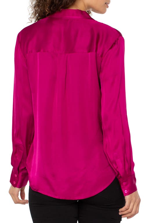 Liverpool Los Angeles Satin Button-up Shirt In Pink