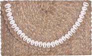 Jelavu Coco Seashell Trim Raffia Clutch