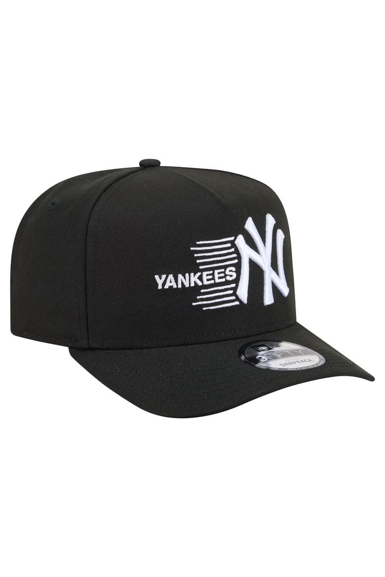 Men's New Era  Black New York Yankees Motion A-Frame 9FIFTY Snapback Hat, Alternate, color, Black
