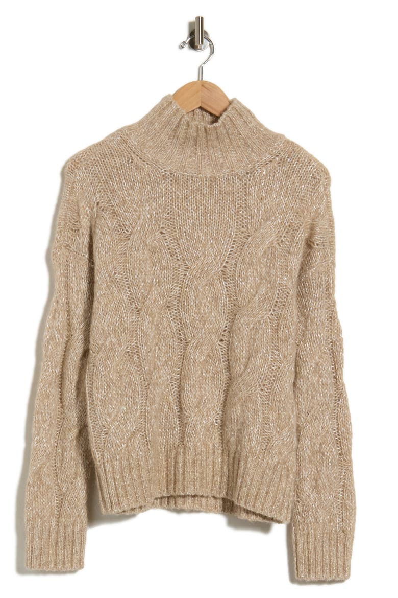 Katerina Turtleneck Sweater, Alternate, color, OFF WHITE/ CAMEL