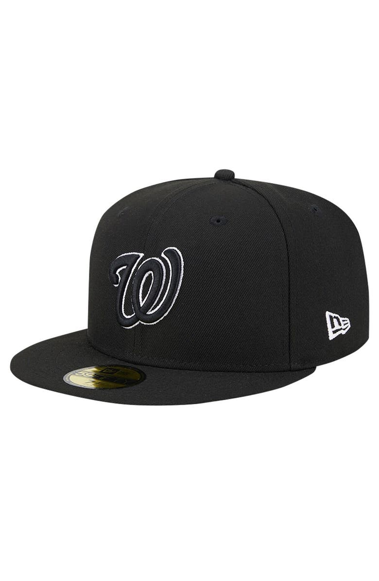 New Era Men's New Era Black Washington Nationals Logo 59FIFTY Fitted Hat, Alternate, color, 