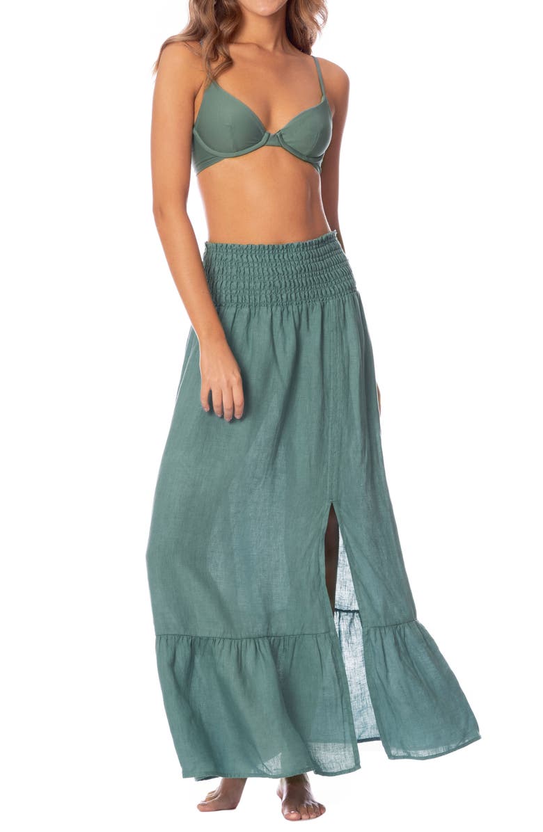 Maaji Aubrey Eucalyptus Green Cover-Up Skirt, Main, color, Green
