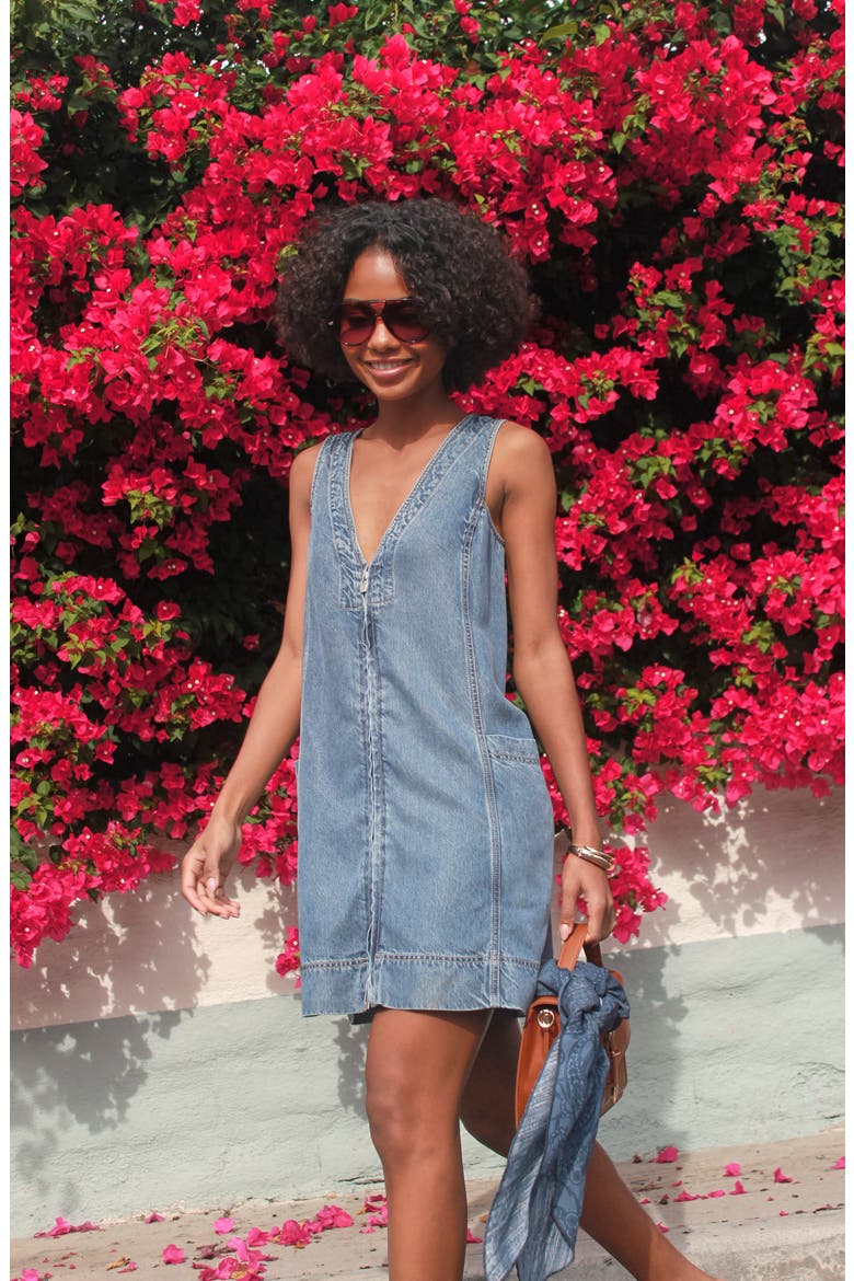 Lounge Zip Front Minidress, Alternate, color, INDIGO BLUE