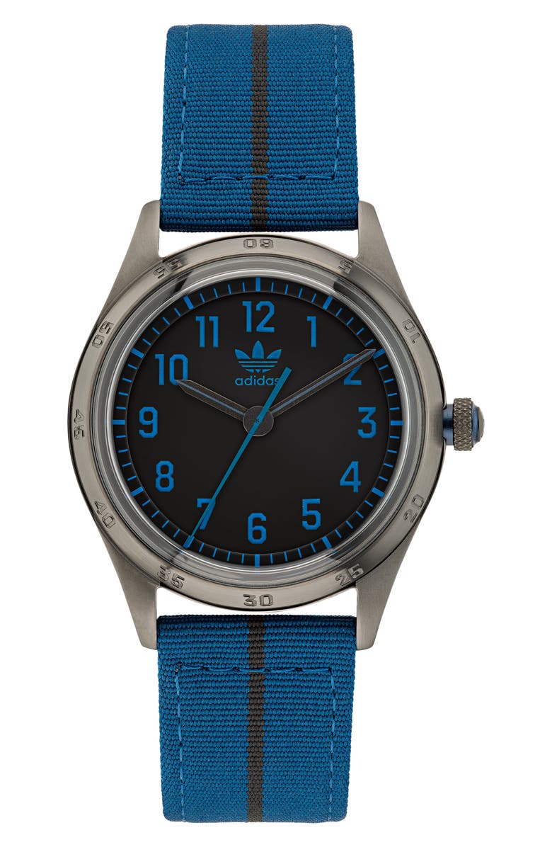 adidas Code Four Nylon Strap Watch, 42mm, Main, color, 