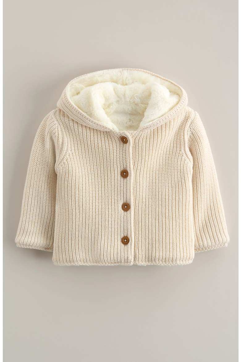 Fleece Lined Hooded Cardigan, Main, color, IVORY EGRET