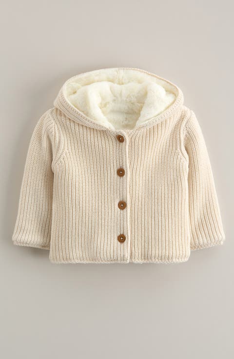 Fleece Lined Hooded Cardigan