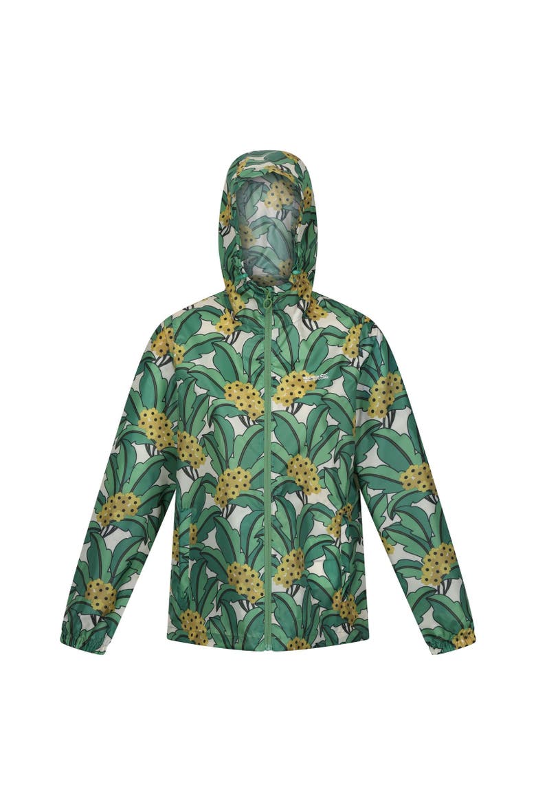 Orla Kiely Tropical Floral Packaway Waterproof Jacket, Main, color, Green