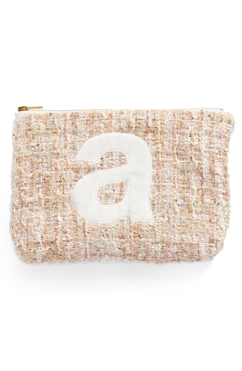 Levtex Monogram Cosmetics Case, Main, color, 