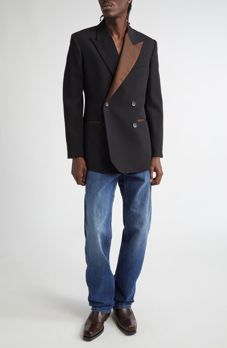 Wales Bonner Rise Double Breasted Virgin Wool Sport Coat, Alternate, color, 