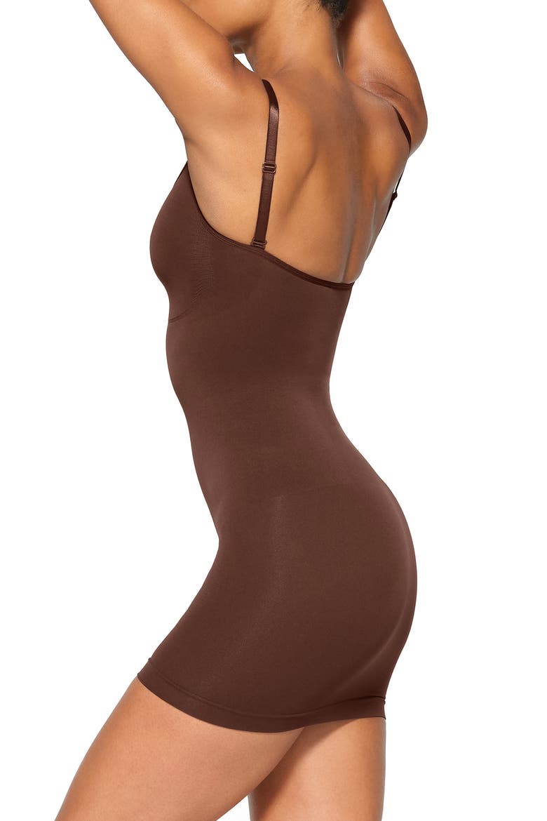Seamless Sculpt Slipdress, Alternate, color, COCOA
