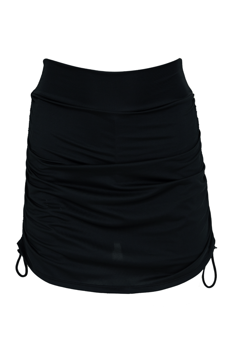 Ruched Swim Skirt, Alternate, color, Black