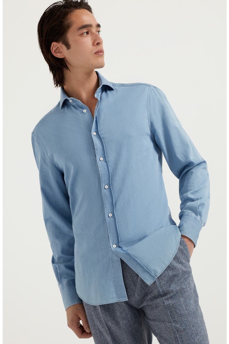 Lightweight denim shirt, Alternate, color, Light Denim