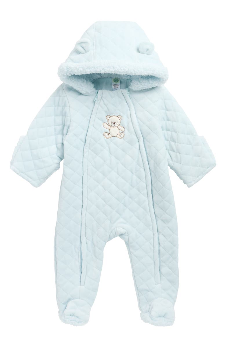 Little Me Quilted Bear Pram, Main, color, Blue