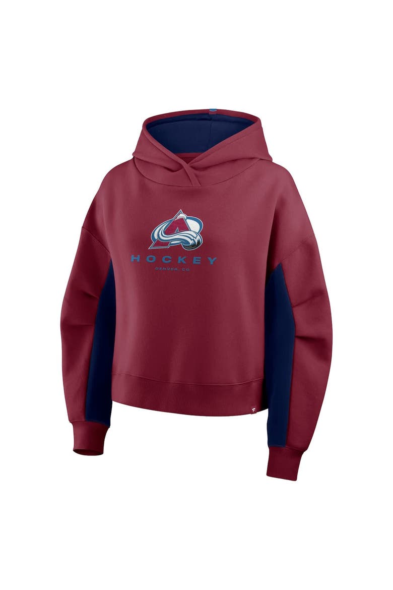 Women's Fanatics Burgundy Colorado Avalanche Back Check Boxy Hoodie, Alternate, color, Burgundy