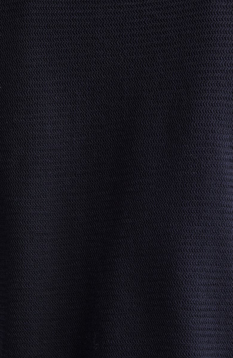 Thom Browne Textured Stitch Virgin Wool Crewneck Cardigan, Alternate, color, Navy