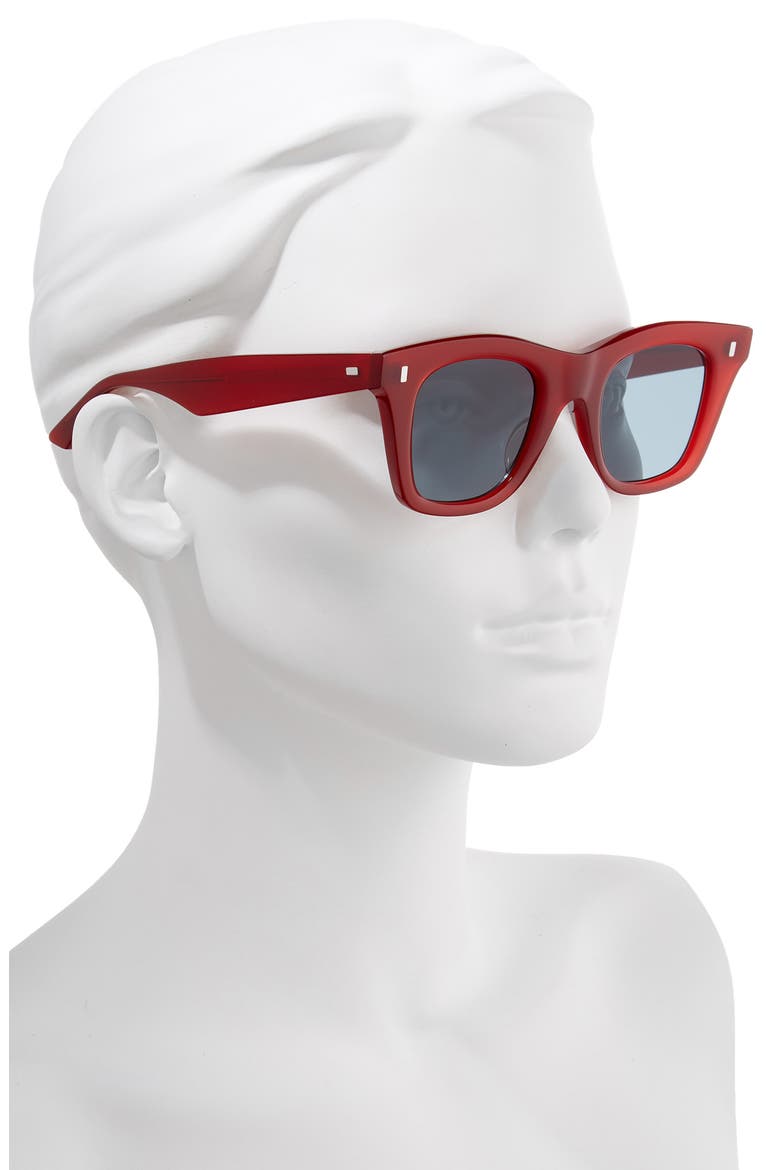 46mm Square Sunglasses, Alternate, color, OPAL RED