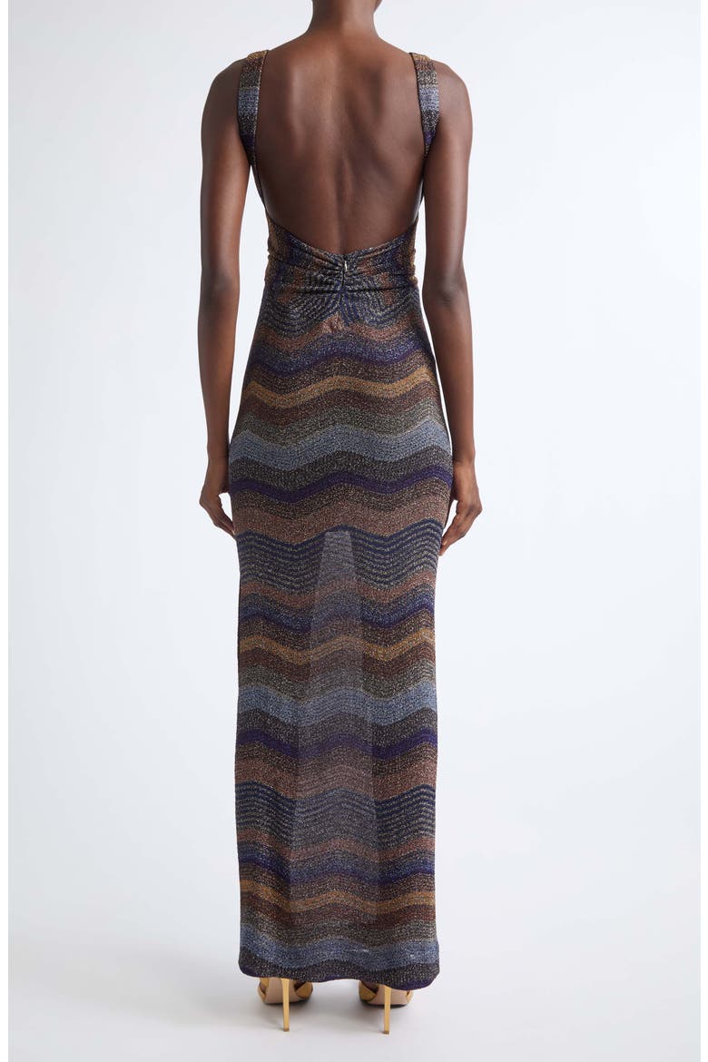 Metallic Zigzag Stripe Maxi Dress, Alternate, color, SMSS7-MULTI VIOLET