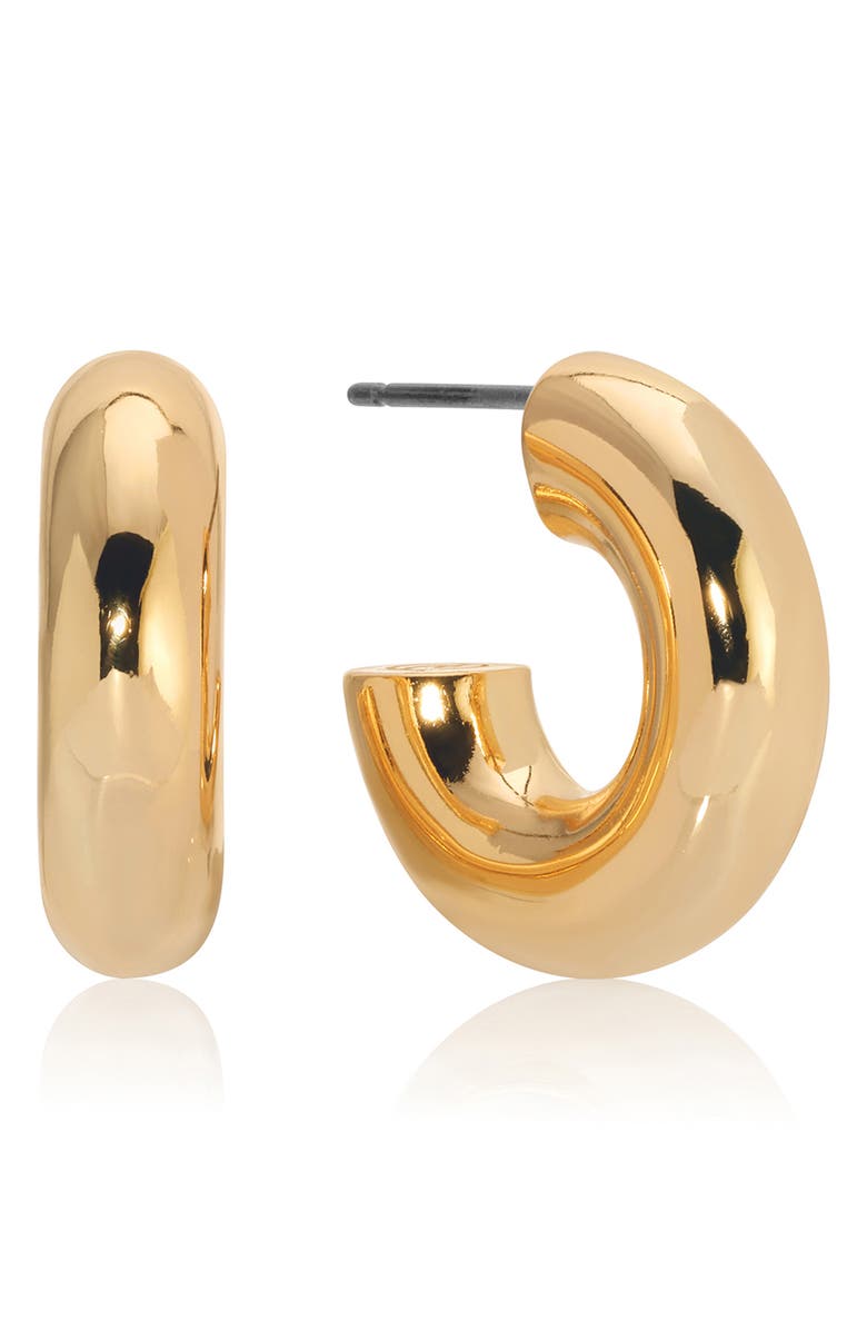 Ettika Mini Thick Classic Hoops, Main, color, Gold