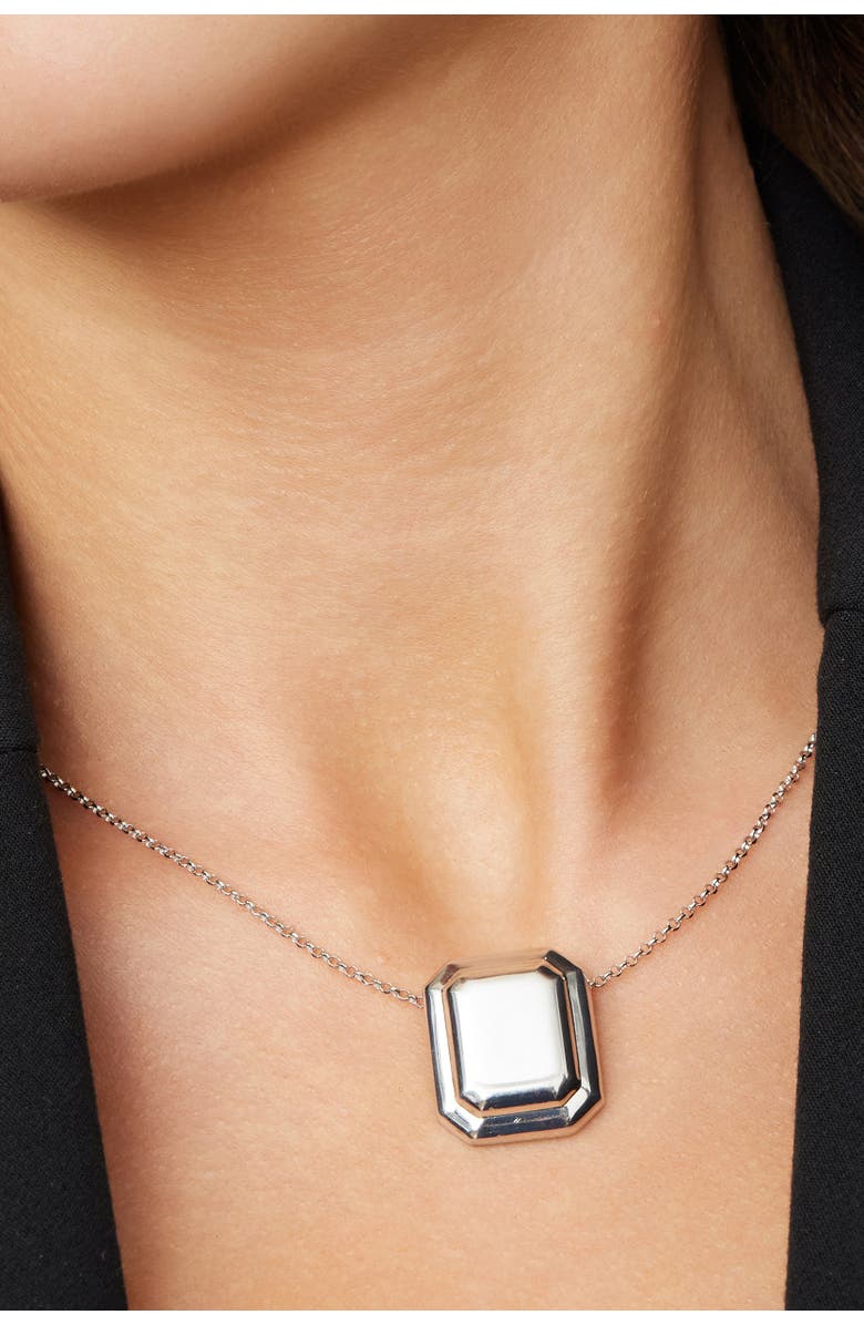 Oradina Sterling Silver Cufflink Pendant Necklace, Alternate, color, Silver