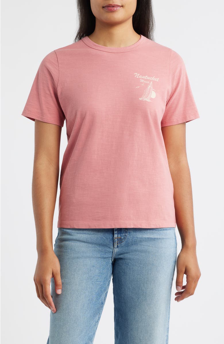 Faherty Nantucket Sunwashed Cotton Graphic T-Shirt, Main, color, Faded Flag