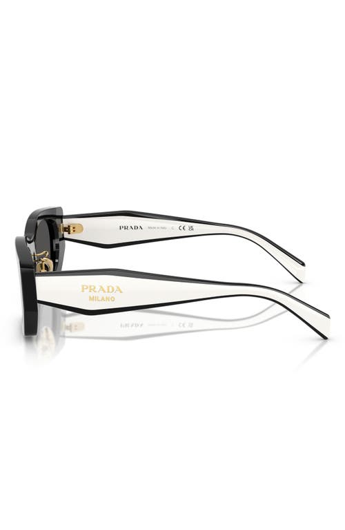 Prada Rectangle-frame Sunglasses In 09q08z53 Black