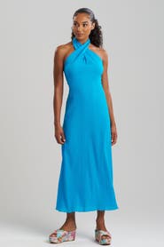 Natori Cotton Gauze Maxi cover-up Halter Dress