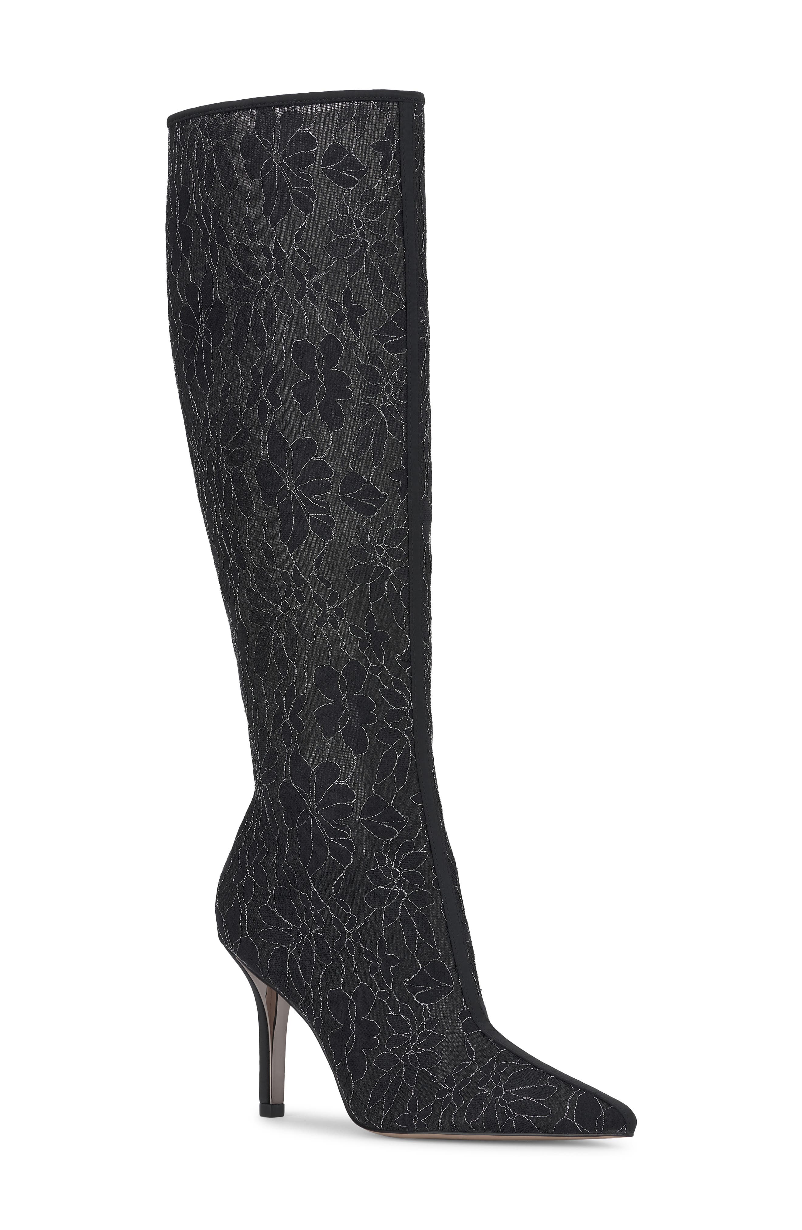 Juleira Knee High Boot, Main, color, BLACK/ PEWTER
