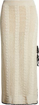 Elan Open Stitch Side Slit Cover-Up Maxi Skirt