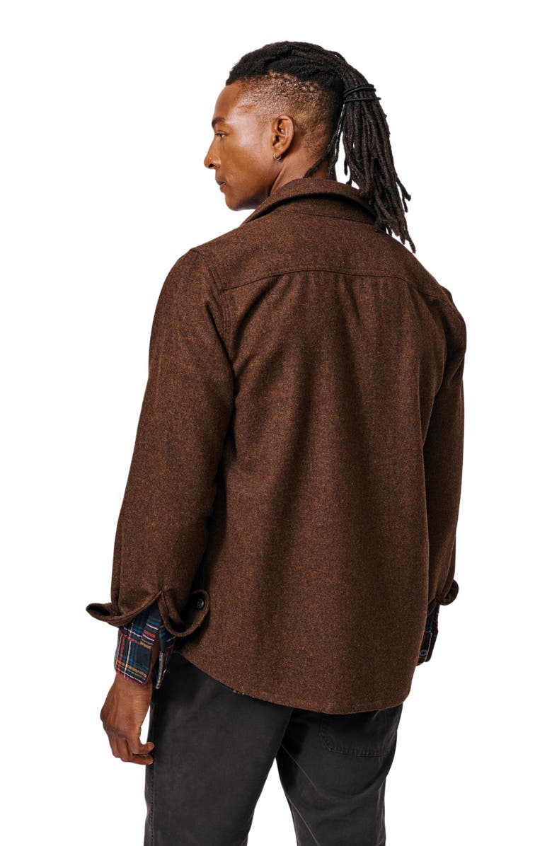 Aubin Lysaghts Wool Overshirt, Alternate, color, Dark Chocolate