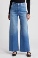 PAIGE Anessa High Waist Raw Hem Wide Leg Jeans