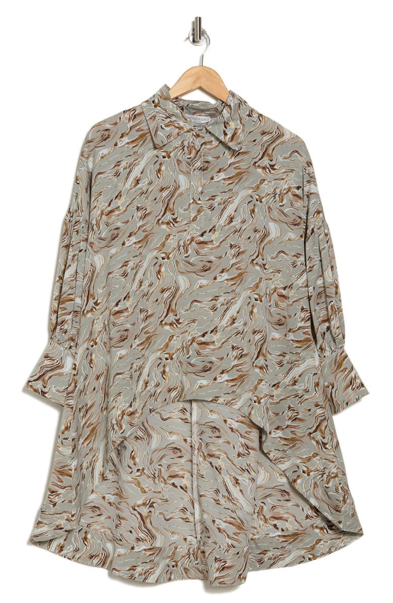 PATRIZIA LUCA Oversize Long Sleeve High-Low Top, Alternate, color, Grey