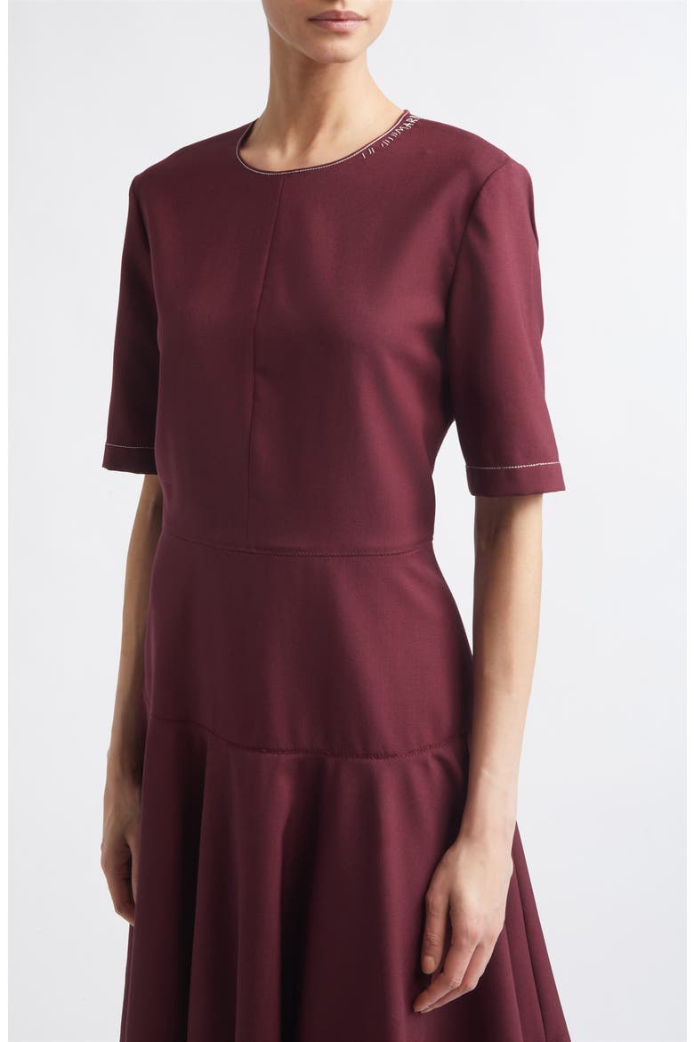 Mending Embroidery Midi Dress, Main, color, 00R97DARK BURGUNDY