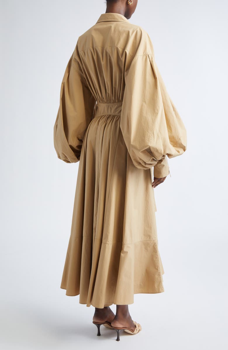 Zimmermann Rebellion Long Sleeve Cotton Poplin Shirtdress, Alternate, color, Olive